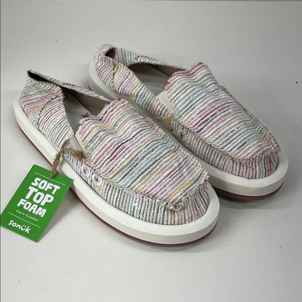 NWT SANUK WOMEN'S DONNA ST SUMMER CORD RAINBOW Size 6 - Picture 2 of 7